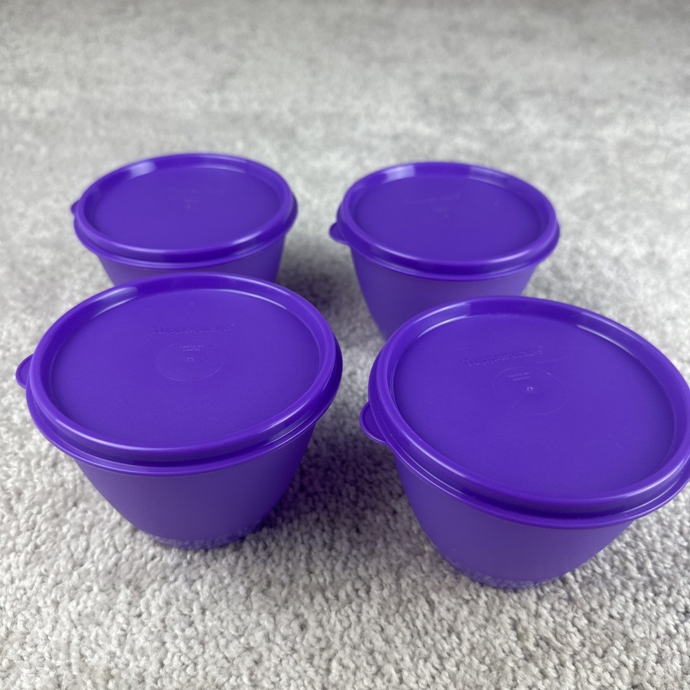Set of 4 Tupperware Small 500mL Storage Bowl Purple 148D-4